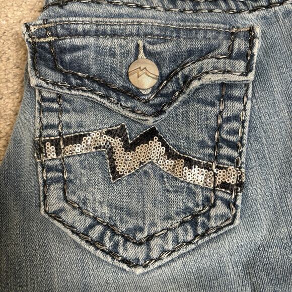 Miss Me Womens Embellished Sequin Straight Leg Jeans Medium Wash Size 27 - Picture 7 of 14